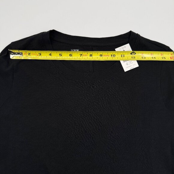 NWT J.Crew Factory Girlfriend Tee Black Long Sleeve Crewneck Women’s Large - Picture 7 of 9